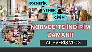 KOZMETİK-GİYİM-YEMEK FİYATALARI NORVEÇTE İNDİRİMLER GERCEK Mİ? ALISVERİŞ VLOG #norveç