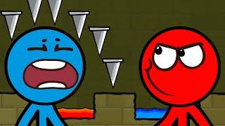 Приключения ОГОНЬ и ВОДА в храме МАГА #3. Мультик ИГРА Fire & Water Stickman Animation Parkour