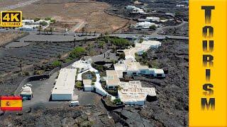 Cesar Manrique Foundation in Lanzarote Canary Islands Spain - 4K Drone Footage - Birds Eye View