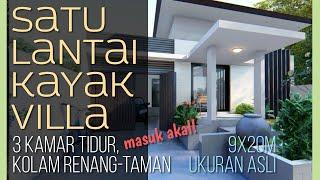 Desain Rumah 1 lantai ala Villa n  Cafe 10x20m kode 076