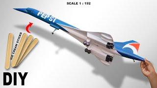 How to make a Concorde pepsi with ice sticks  Aeroplane model