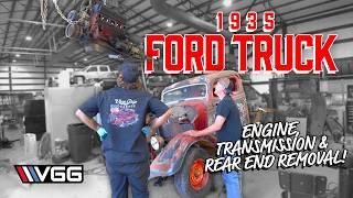 Engine Transmission rear suspension REMOVAL ITS SO BAD - Plus 9 Rear  1935 Ford Hotrod Build