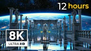 8K Ultra HD 12 Hours - Ambient Space Walk. Screensaver Live Wallpaper