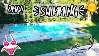 FIRST TIME SWIMMING AT THE NEW HOUSE AlishaMarieVlogs