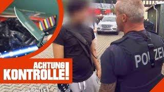 Jugendliche mit Messer & Elekroschocker Grenzkontrolle der Polizei   Achtung Kontrolle