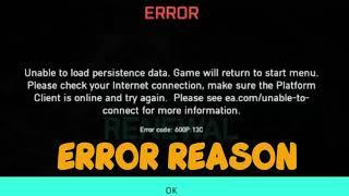 Unable to Load Persistence Data Battlefield 2042 Error Reason