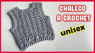 APRENDE como tejer un Chaleco para NIÑOS Y NIÑAS  muy fácil crochet vest  colete de crochê