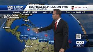 Tropical Depression Two forms. Heres where its tracking