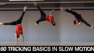 60 Tricking Basics - Easiest to Hardest Slow Motion
