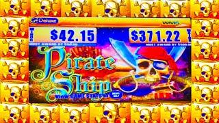 **SUPER BIG WIN** 7 BONUSES Pirate Ship *WMS* Slot Machine