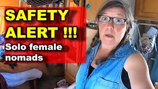 CRITICAL SAFETY ALERT for Solo Women RVers and Van Lifers