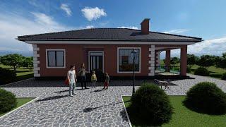 Compact project of a one-story house with all conditions. КОМПАКТНЫЙ ПРОЕКТ ОДНОЭТАЖНОГО ДОМА.