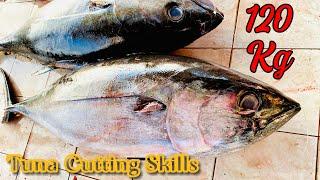 Amazing Big 120Kg Tuna Fish Cutting Skills In Negombo Fish Market  Fish Cutting Skills