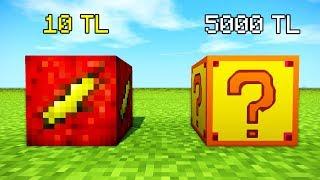 10 TL FLASH ŞANS BLOKLARI VS 5000 TL SERVET ŞANS BLOKLARI - Minecraft