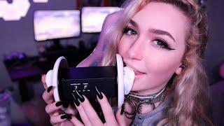 ASMR  slow gentle ear licking ear eating & kisses 