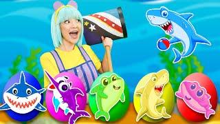 Surprise Eggs - Baby Shark Song  TigiBoo