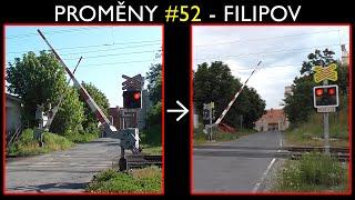 Proměny železničních přejezdů #52 - Filipov 2016 - 2021  Railroad crossing changes