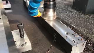 1mm cut depth with 50mm face mill using the Normaco pneumatic portable milling machine.
