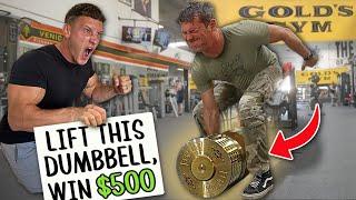 Lift the GOLD DUMBBELL win $500 public challenge