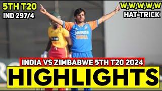 India vs Zimbabwe  5th T20 Highlights 2024  IND vs ZIM 2024  IND vs ZIM 5th T20 Highlights 2024