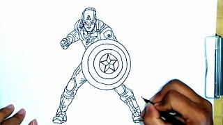 MENGGAMBAR CAPTAIN AMERICA