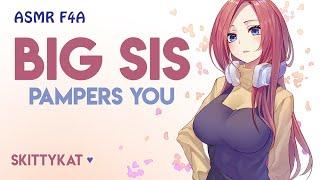 Big Sis ASMR  Pampering a Troublemaker who WONT sleep  soft pats hair brushing breathing safe