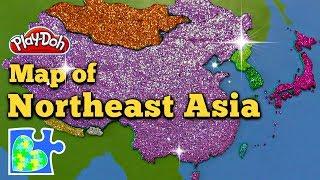 Northeast Asia Map Travel & Learn with a Play-Doh Puzzle + Country Quiz