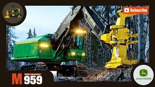 Rough JOHN DEERE 959M Feller Buncher  Top TreeWork Process