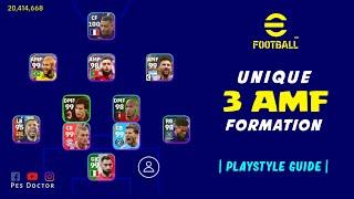 Unique 3 AMF Formation Review With Playstyle Guide  eFootball 2023 Mobile