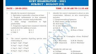 KCET 2021 Biology Answer Key and Solutions.