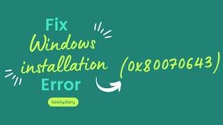 Fix Windows Update Error 0x80070643  KB5034441  Hindi tutorial