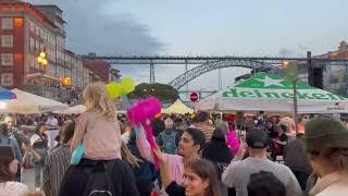 Festa de São João do Porto 2022  Porto Street Tour HD  Firework 1080p  Potugal