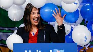 Danielle Smith reacts to becoming the new UCP leader  Alberta Conservative leadership
