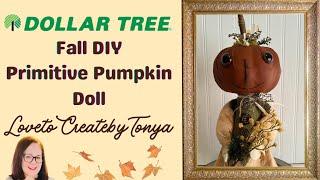 Dollar Tree Fall DIY Primitive Pumpkin Doll