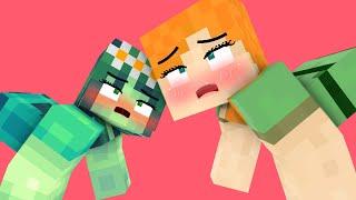 Who will Steve choose? Alex or Zombie GIrl???  - monster school minecraft animation