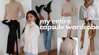 my ENTIRE capsule wardrobe  22-piece minimalist winter fashion