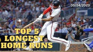 MLB Top 5 Longest Home Runs of the Day 05242023 Including Matt Olsons 456 ft moon shot