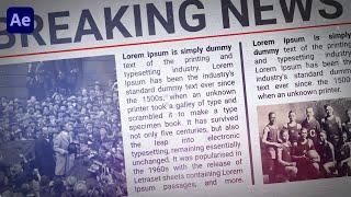 Newspaper Story Slideshow In After Effects  After Effects Tutorial  Effect For You