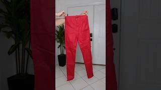 Red Faux Leather Pants Tiktok Shop