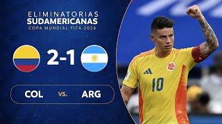 COLOMBIA vs. ARGENTINA 2-1  RESUMEN  ELIMINATORIAS SUDAMERICANAS  FECHA 8