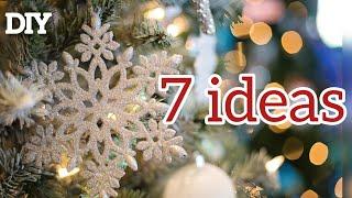 ️ 7 AMAZING SNOWFLAKES from glitter foamiran DIY Christmas decorations ️️️