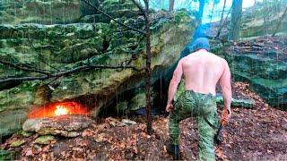 Survive in the Wilderness Heavy Rain NON-STOP Use Bushcraft Skills That Can Save Your Life