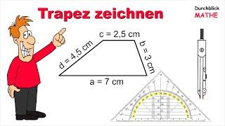 Trapez mit Zirkel und Lineal konstruieren