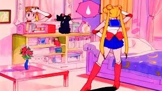 Usagi turns into Sailor Moon for the First Time