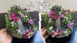 Kreasi Air Terjun Berbunga dengan Lem Tembak Ide Tugas Kerajinan Bahan Campuran