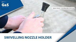 Swivelling nozzle holder