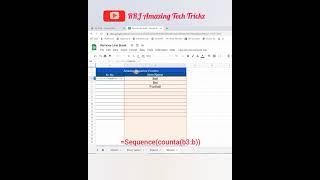 Sequence Function in Google Sheet #shorts #viral #rrjamazingtech