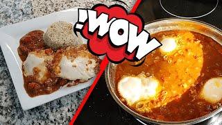 Huevos Rancheros en Salsa a Rednecks Take on Shakshuka or Purgatory Eggs in Tomato Sauce