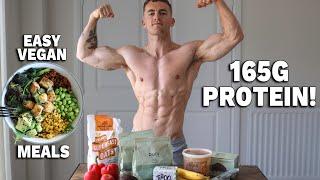 HIGH PROTEIN Vegan Full Day of Eating simple meals **165g Protein**