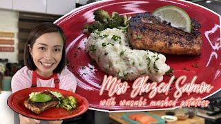 Special Valentines Dish Miso Glazed Salmon with Wasabi Mashed Potato Recipe  Chefmom Rosebud